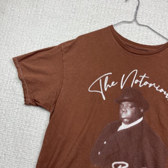 The Notorious BIG FEDORA Biggie Brown Rust Rap Hip Hop T-Shirt Men's Size Large - Picture 3 of 16